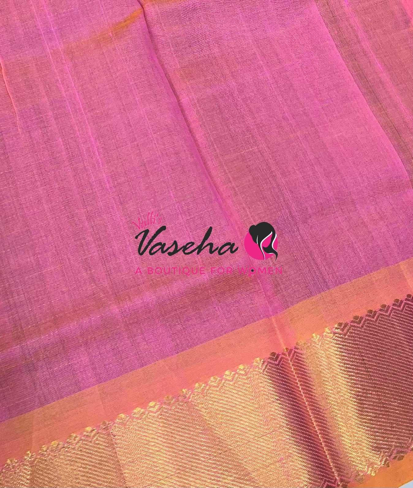 Pure Silk Cotton Saree - Mayil & Chakkaram Design - Purplish Pink With Yellow Shade -VVMC002