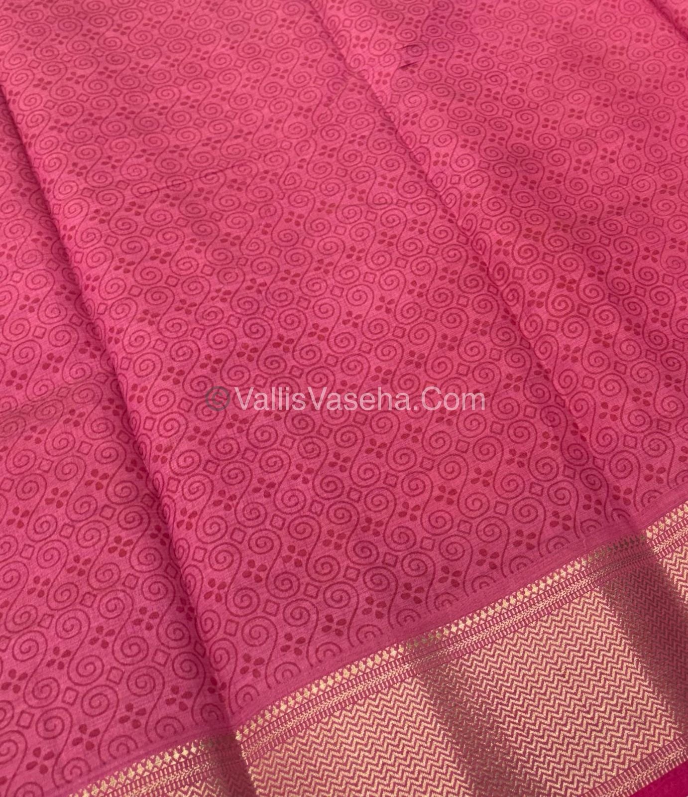 Semi Tussar Silk Saree - Ikkat / Pochampally Design - Light Pink Shade - VVSTS034