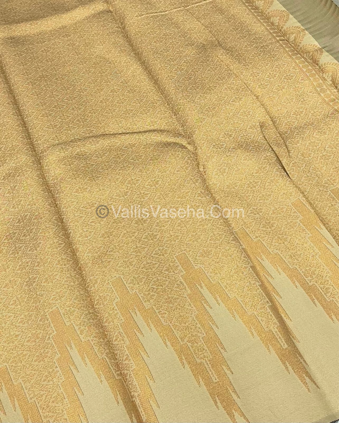 Kanchi Semi Silk - Ice Blue with Cream - VVKSS003