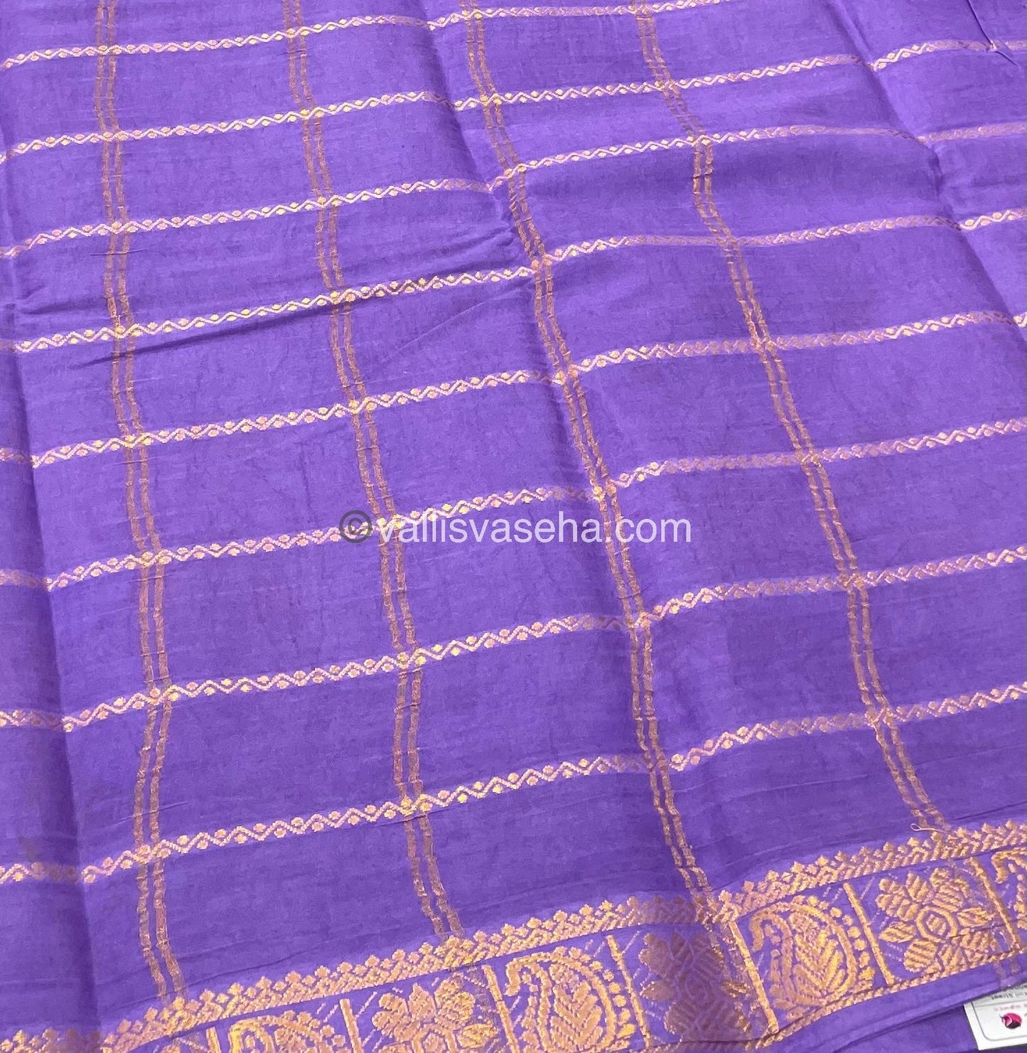 Sungudi Cotton Saree | Velthari Design - Brown with Lavender Shade - VVSCV001