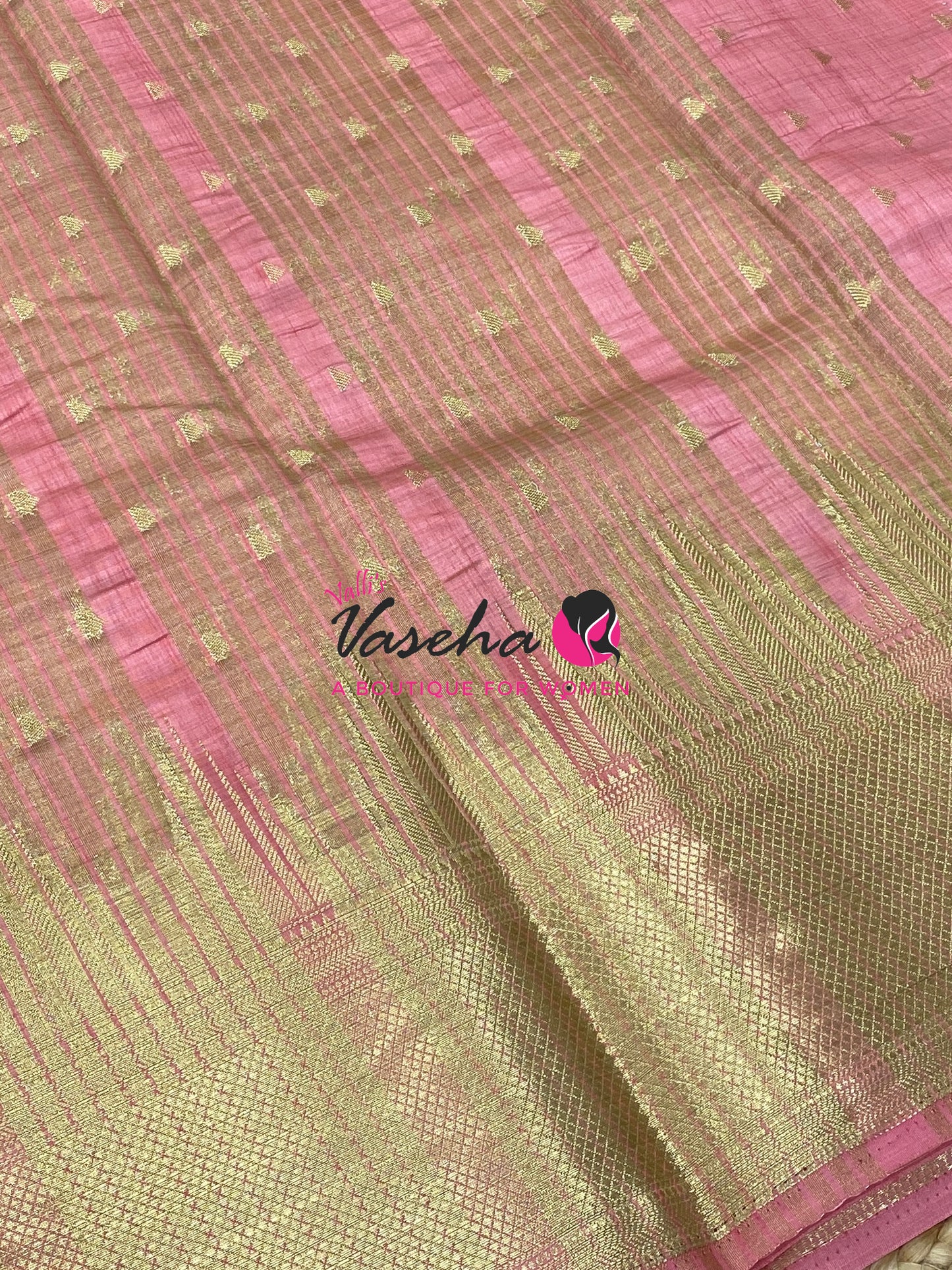 Semi Tussar Silk Saree | Light Peach Shade |VVSTS054
