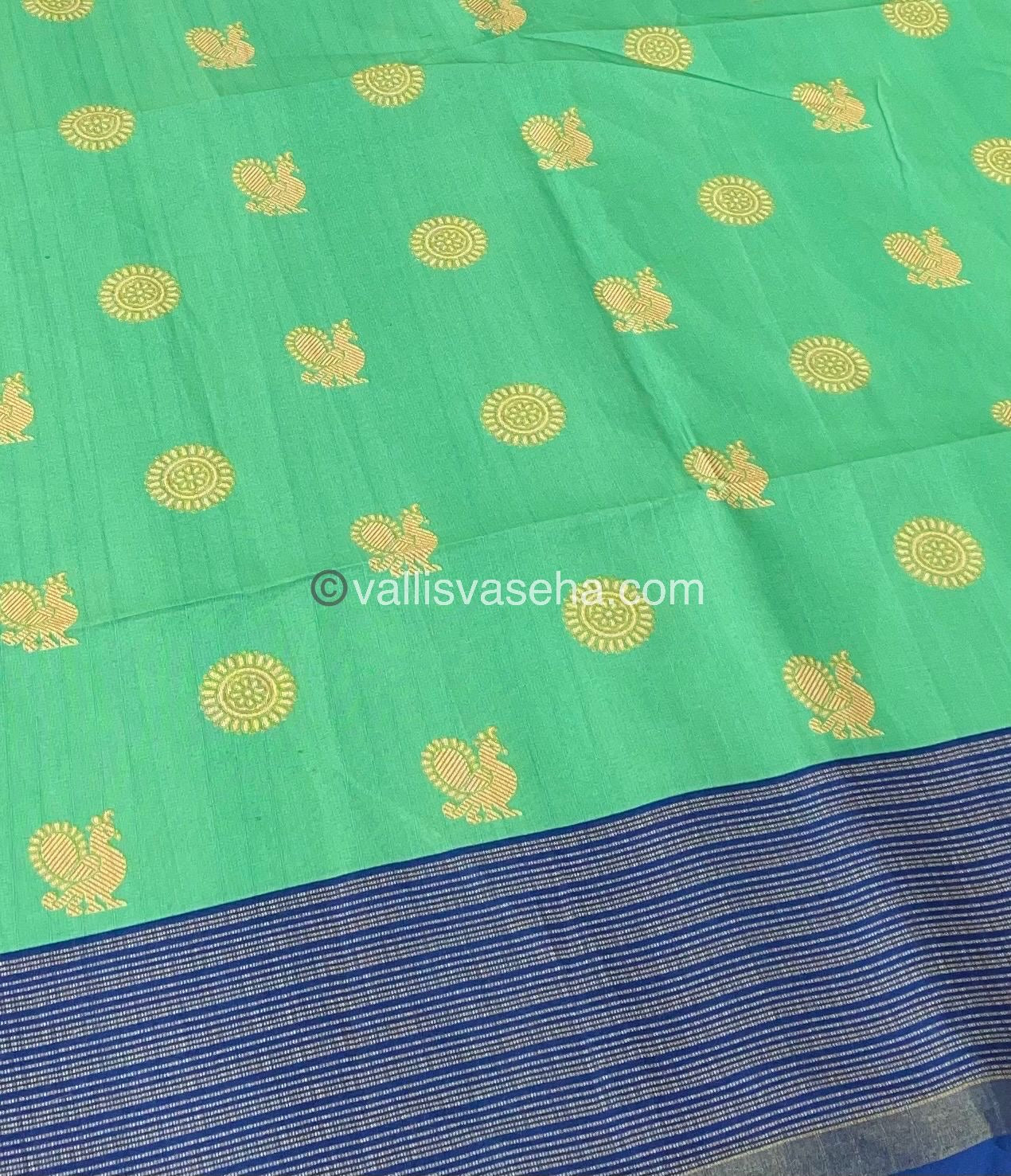 Semi Chappa Silk - Sea Green with Blue - VVSC003