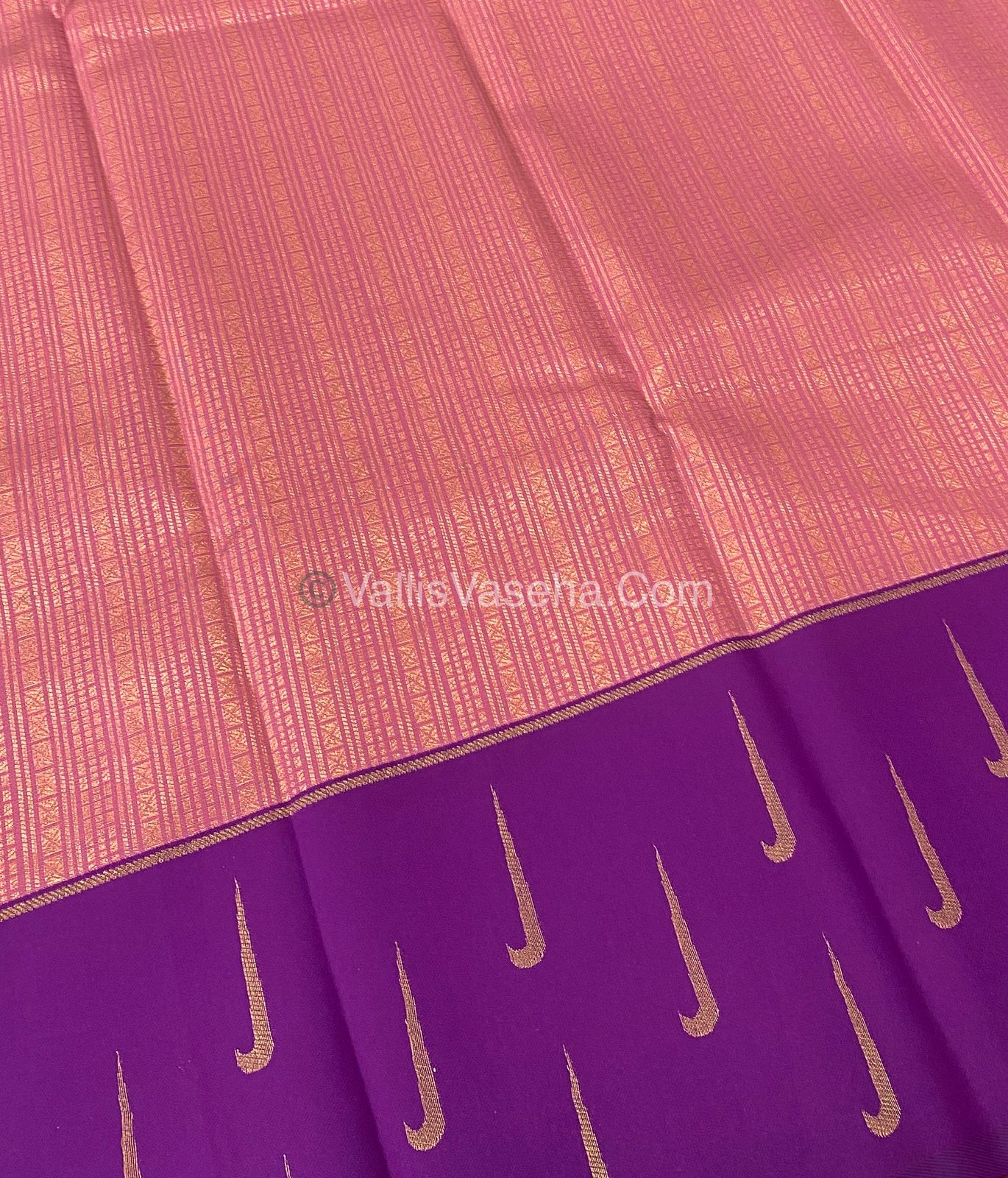 Kanchi Semi Silk - Onion Pink with Purple VVKSS001