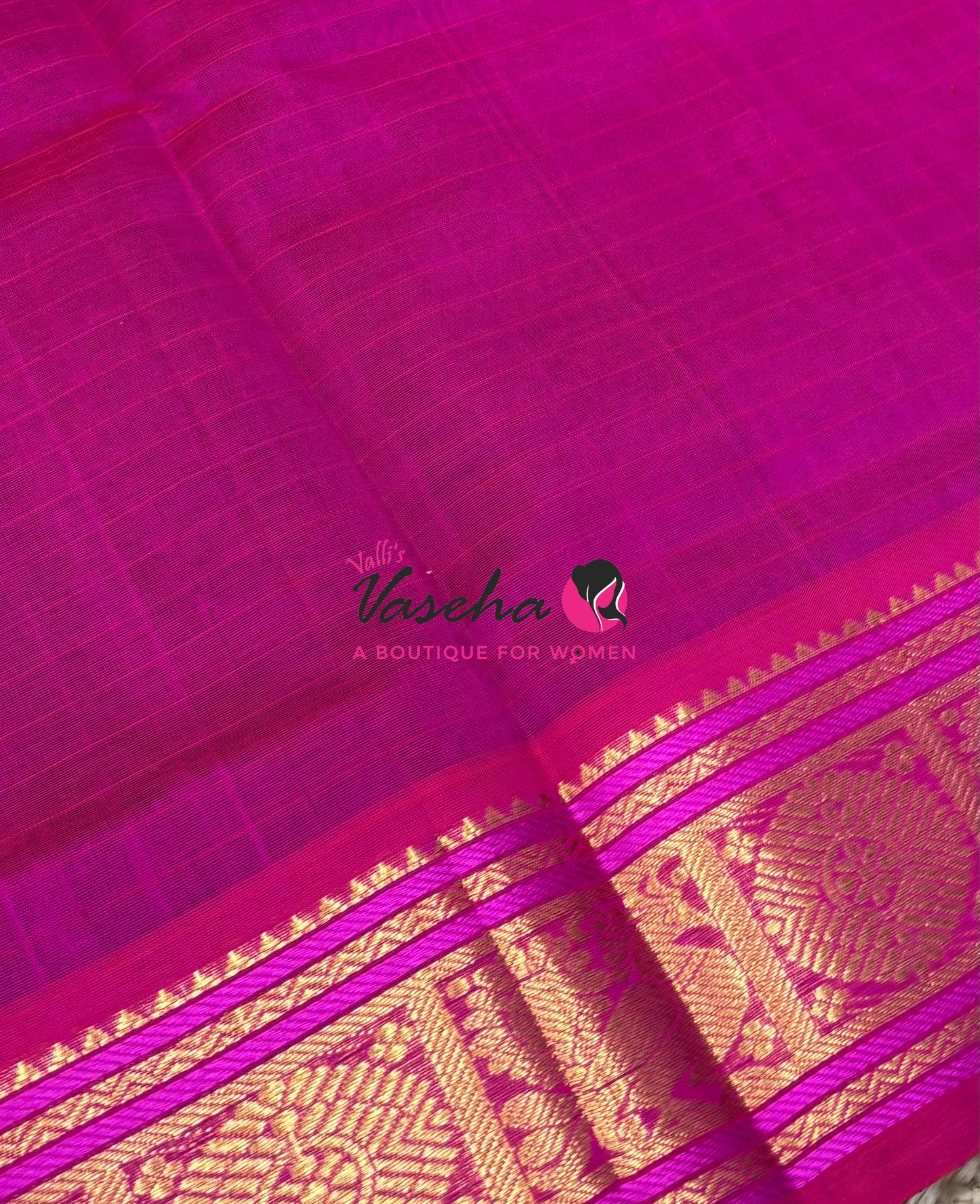 Pure Silk Cotton Saree - Purple With Pink Shade - Lakshadeepam Design - VVPLD001