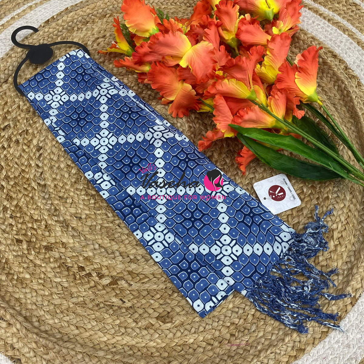 Stoles & Dupattas - Indigo Blue print - VVSD001