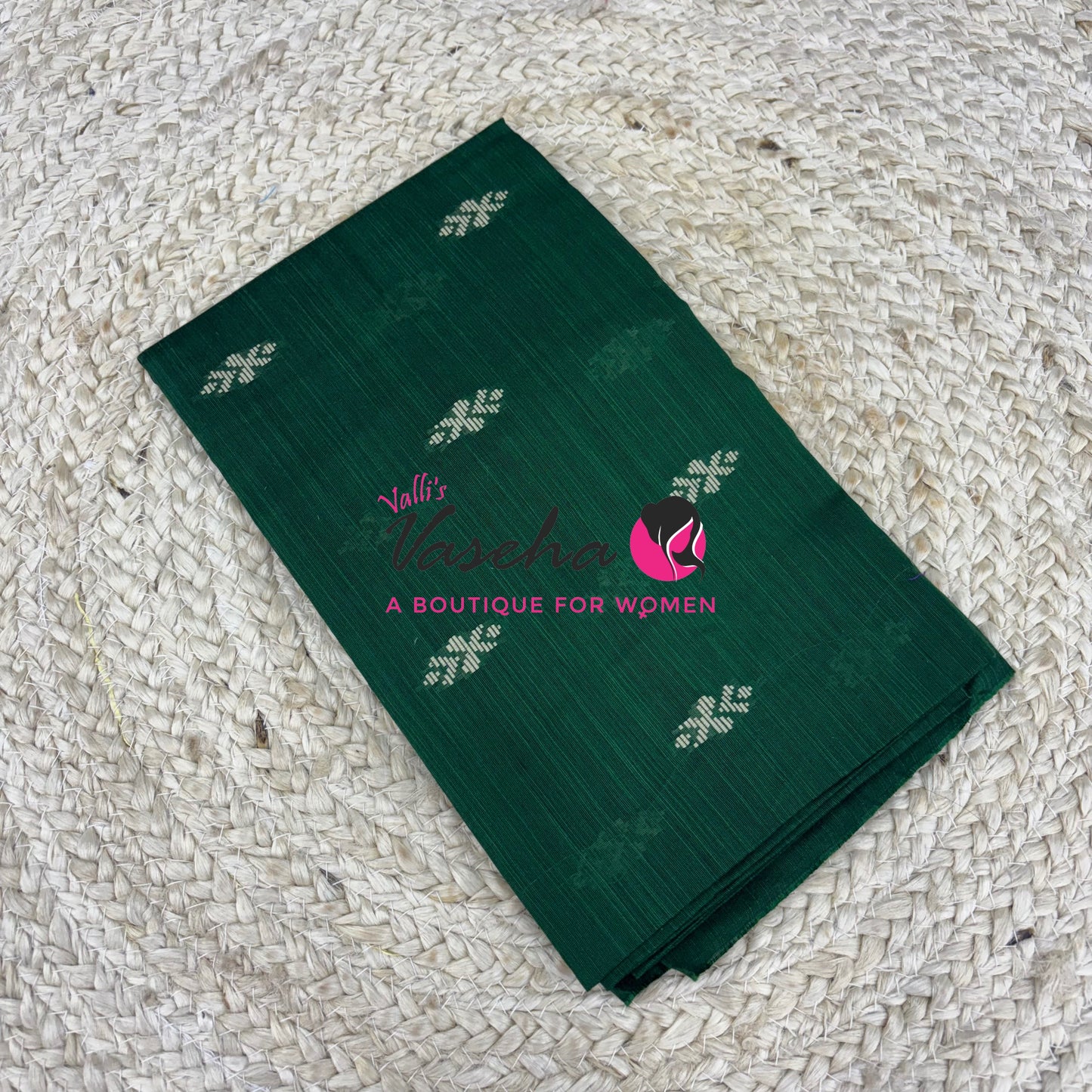 Blouse Bit - Semi Raw Silk - Thread Butta Design - 1mtr - VVBB001