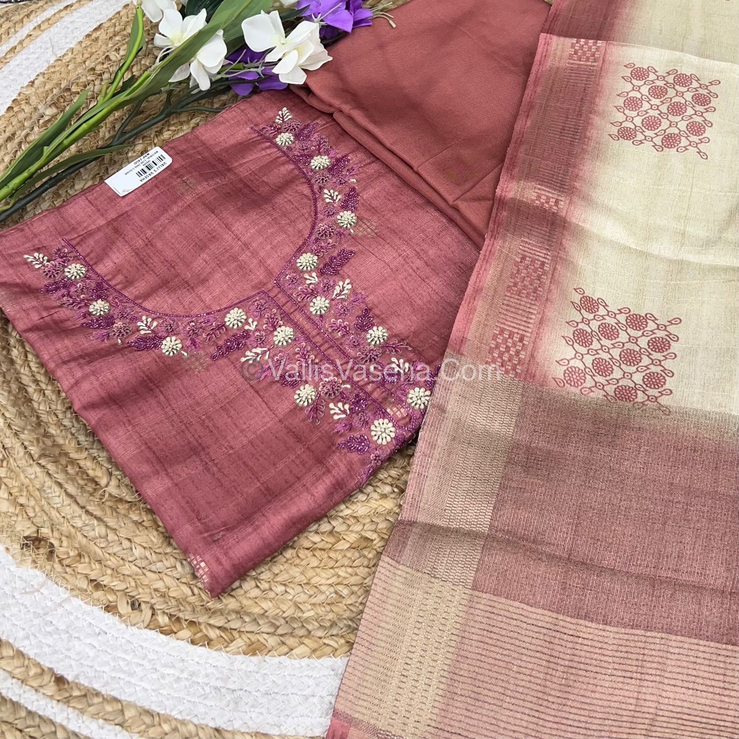 Tissue Linen Salwar Material | VVUSM007