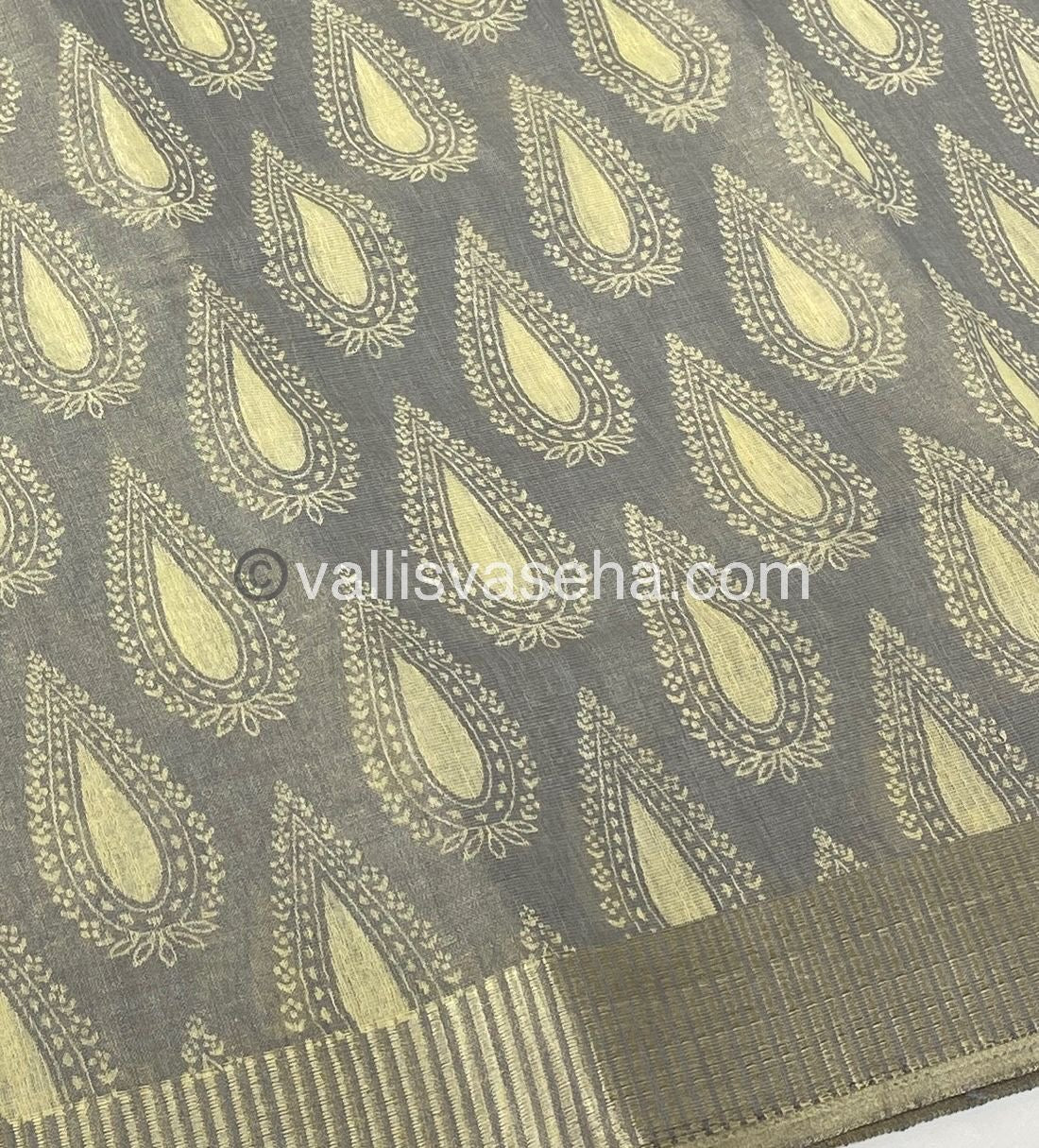 Semi Tussar Silk - Grey Shade - VVSTS006