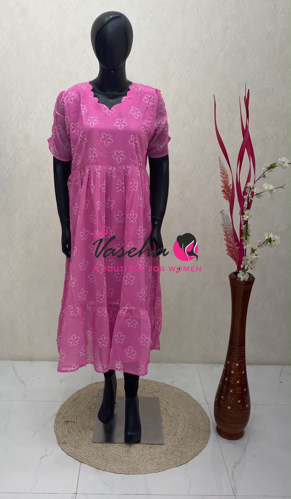 Ready Made - Georgette - Maxi - Light Pink Colour - VVRMG001