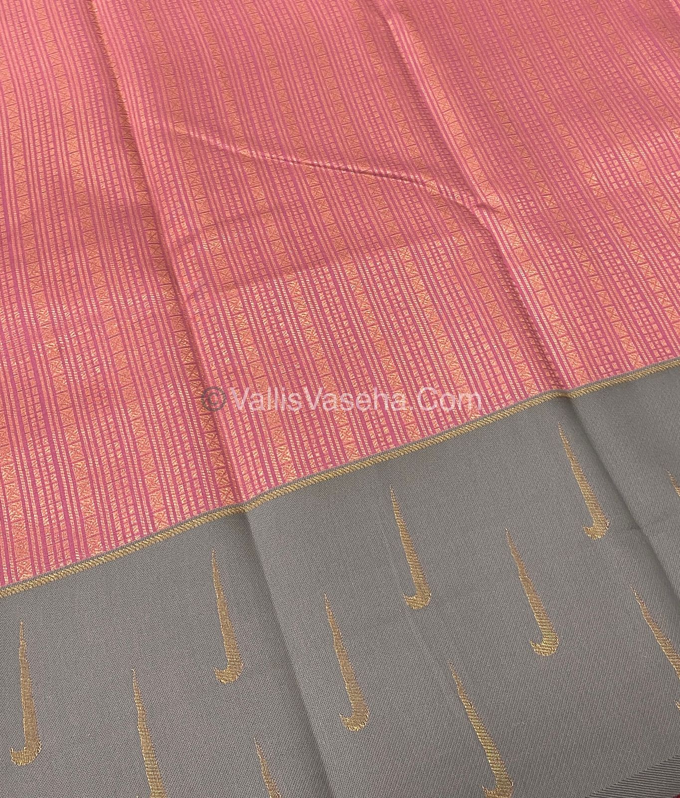 Kanchi Semi Silk - Pink with Grey VVKSS001