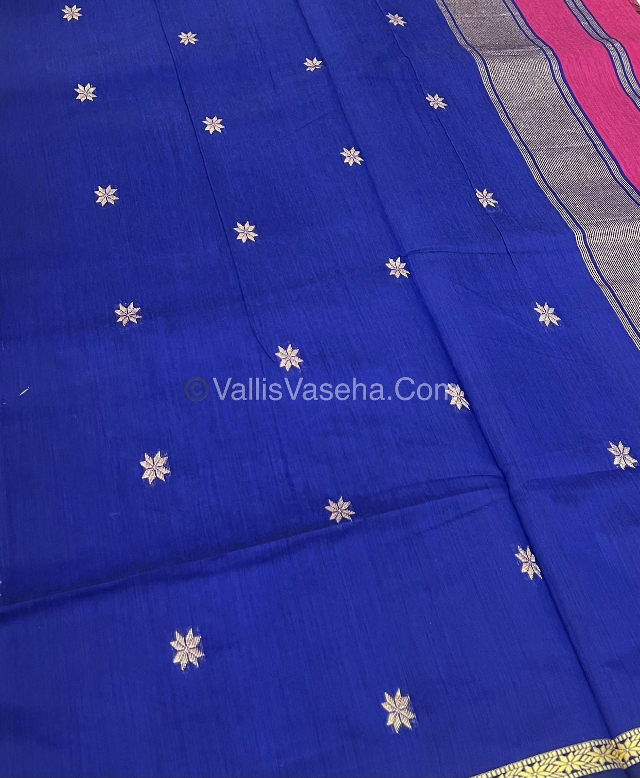 Semi Maheshwari Silk Cotton Saree - VVMSC002