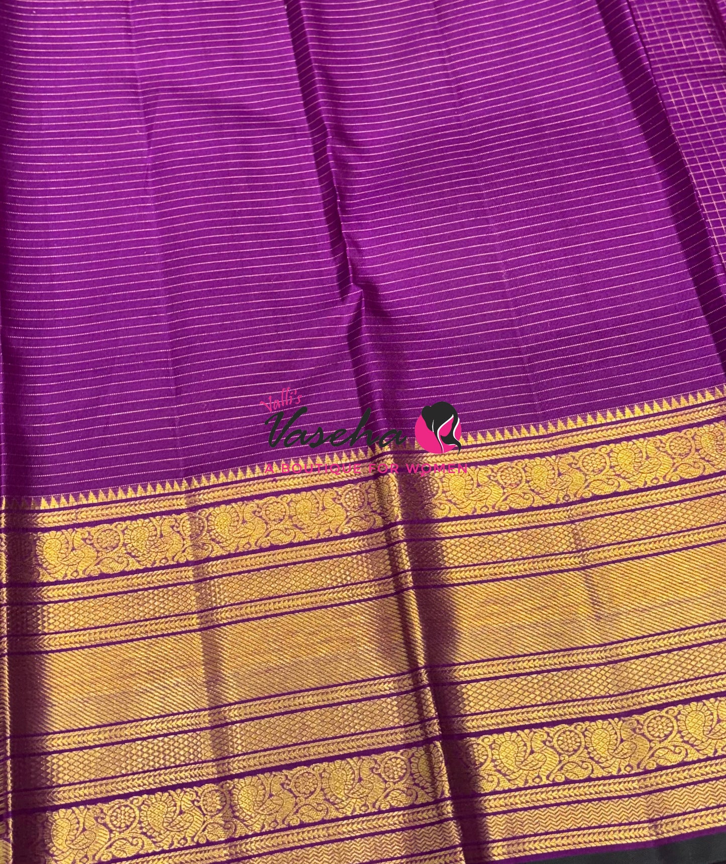 Pure Kanchipuram Silk Saree - Purple Shade - VVPS040