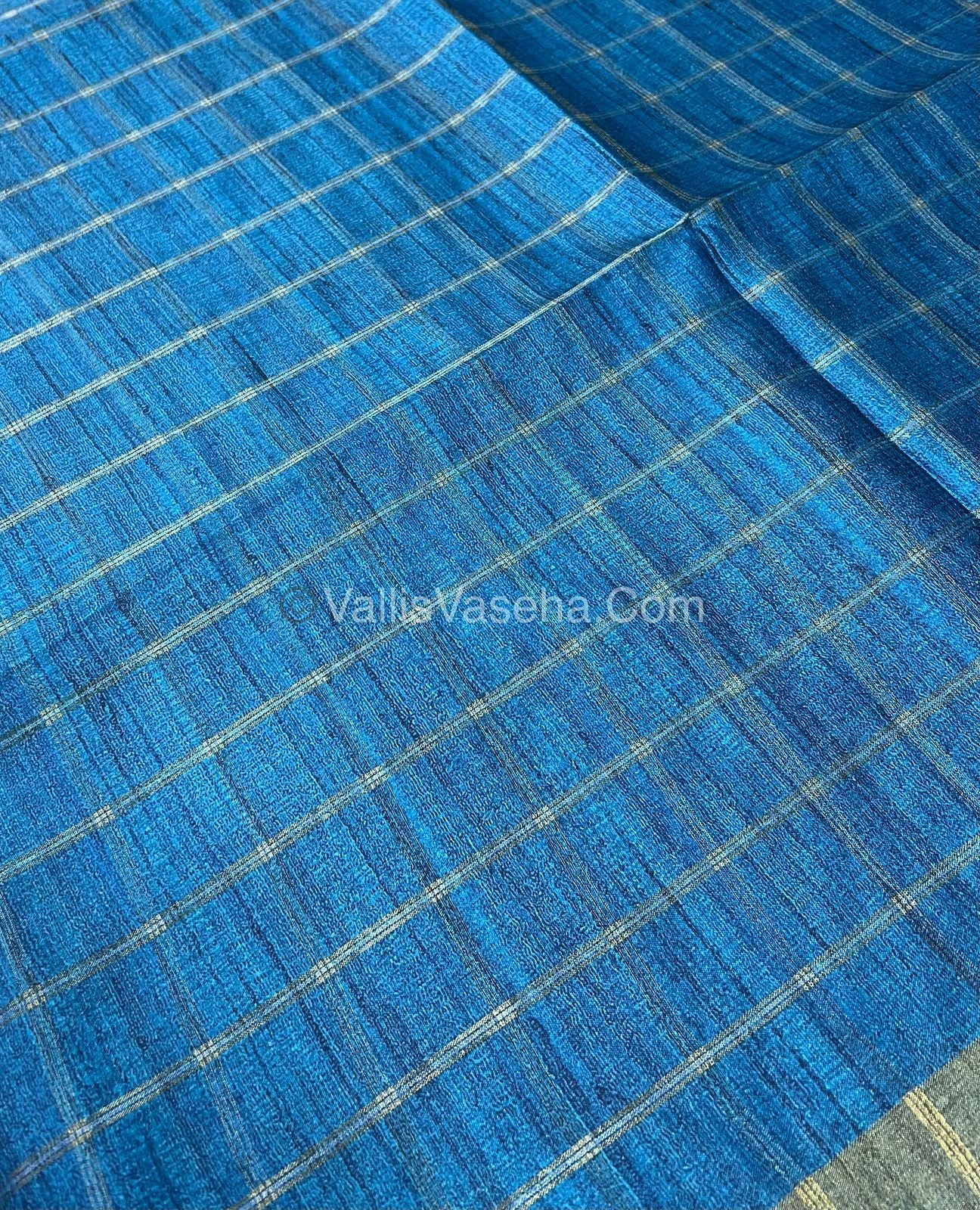 Semi Chanderi Saree - checks pattern - VVSCS004