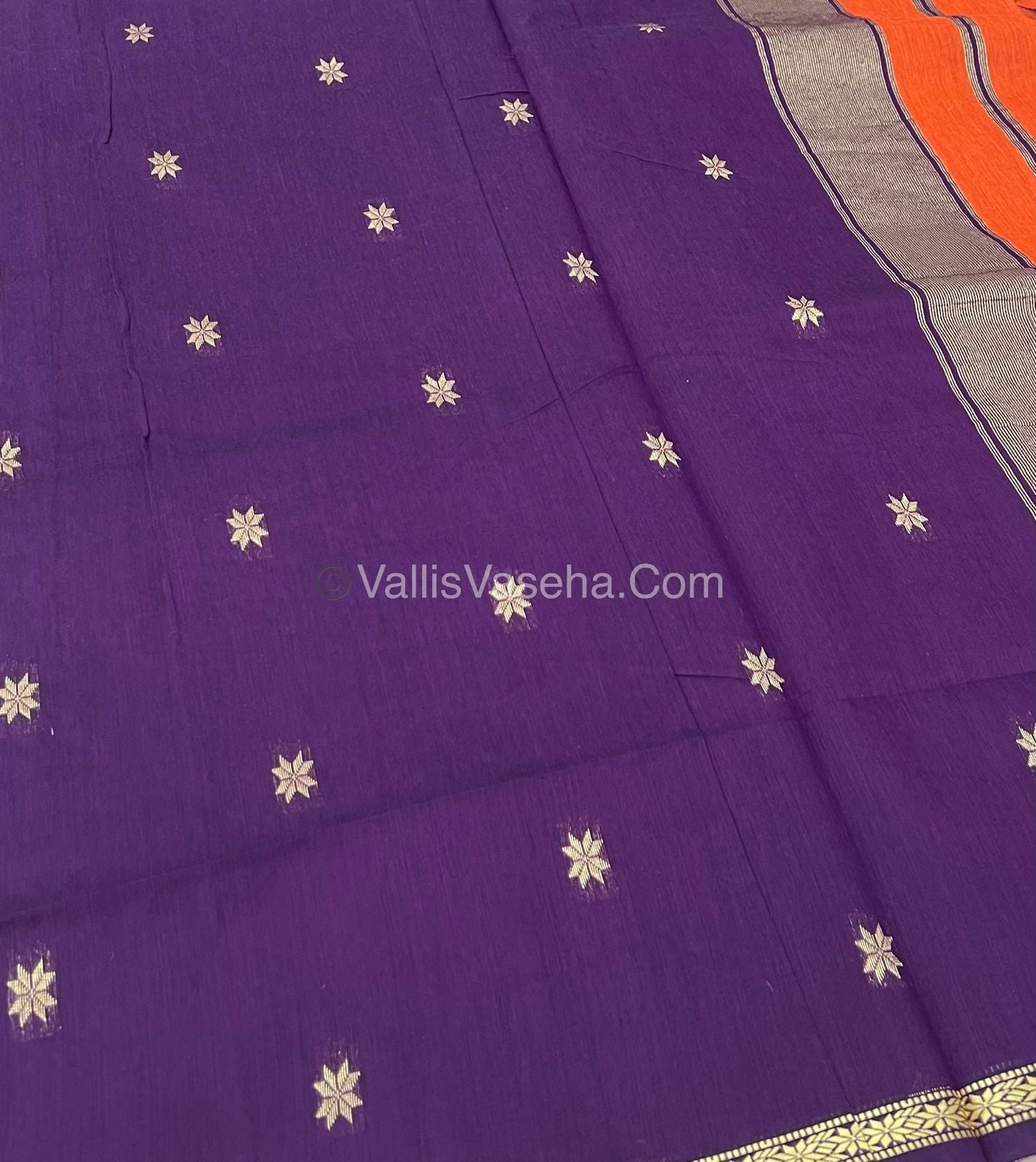 Semi Maheshwari Silk Cotton Saree - VVMSC002