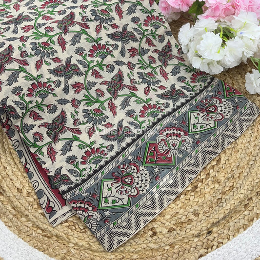 Pure Kalamkari Cotton Saree - VVPKC002