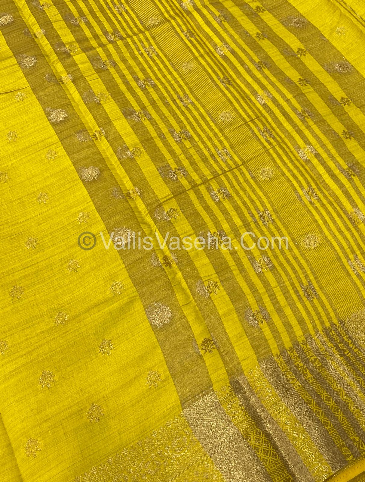 Semi Tussar Silk - Yellow Shade - VVSTS013