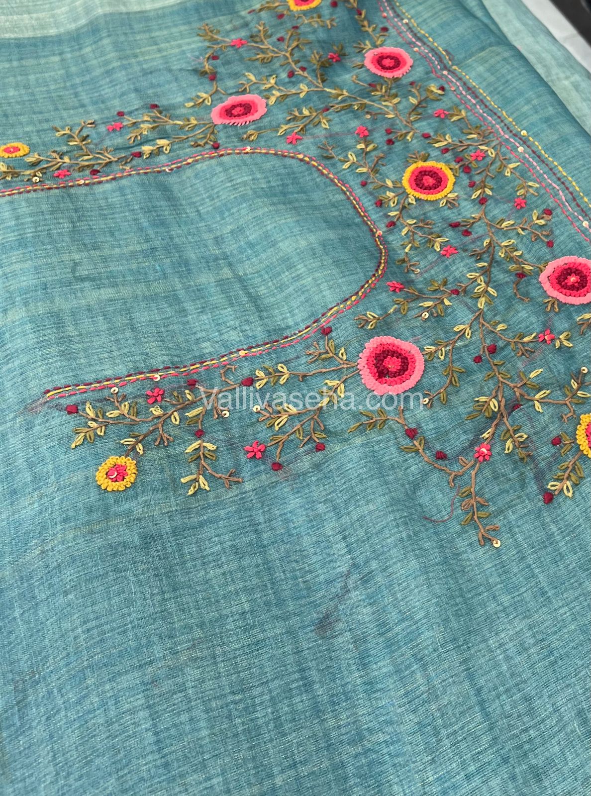French Knot - Tissue Saree - Blue Shade - VVLFN001