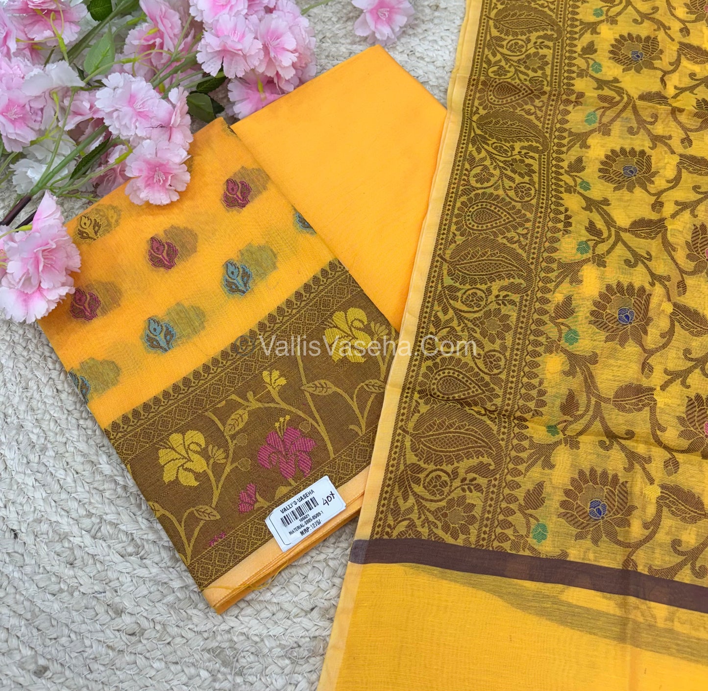 40% less - Offer Unstitched Material - Chanderi Cotton Material - VVDUM001