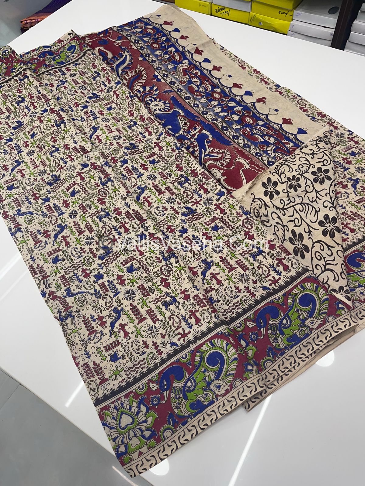 Pure Kalamkari Cotton Saree - VVPKC001