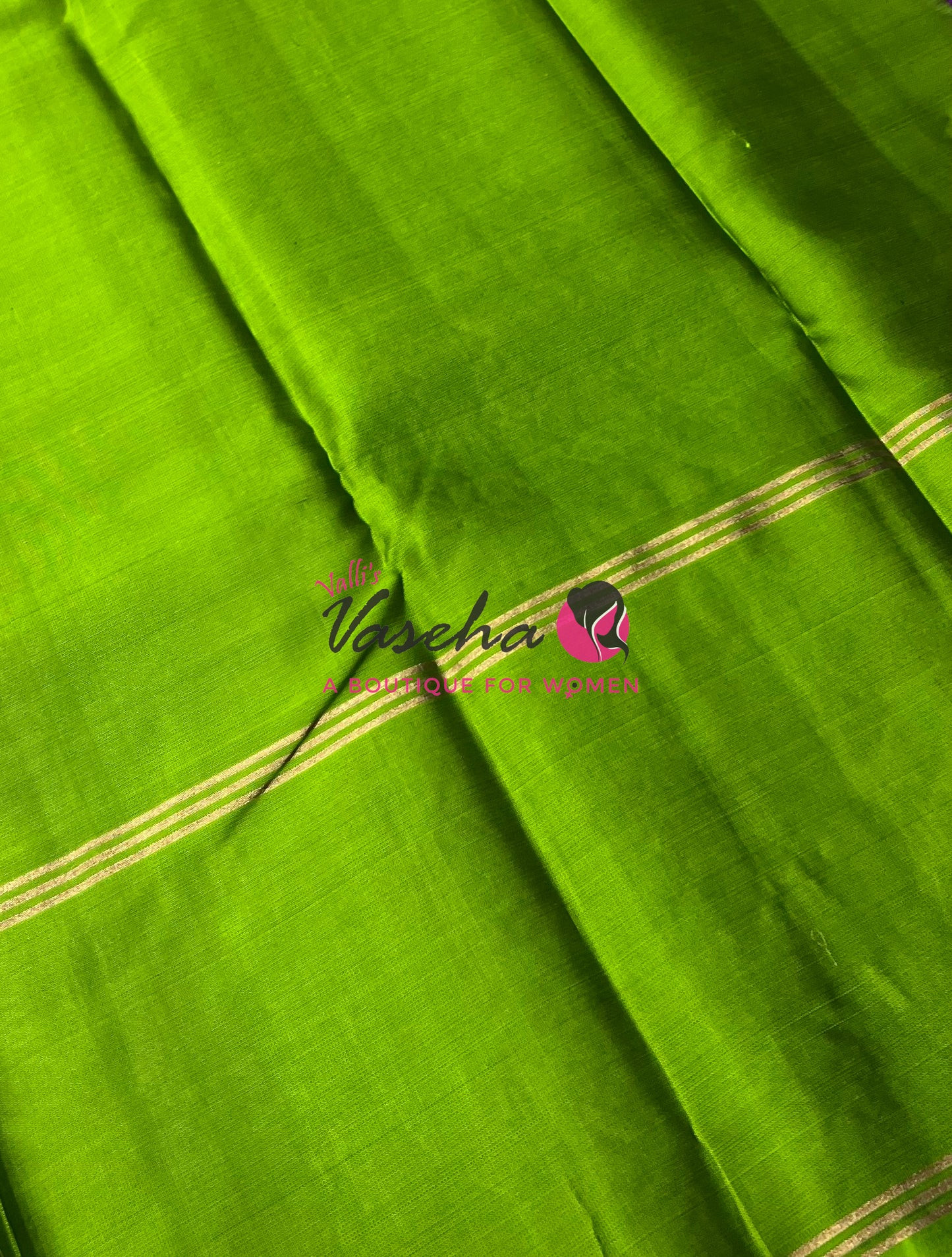 Half Mix - Pure Soft Silk Saree - Long Retta Petta Border with Butta - VVPSS084