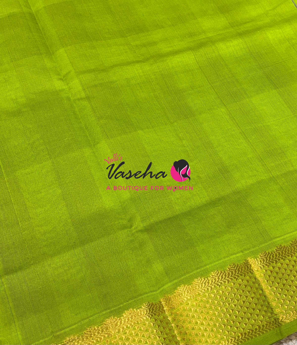 Semi Silk Cotton Saree | Pazhum Pazhamum Checks Design |VVSSC018
