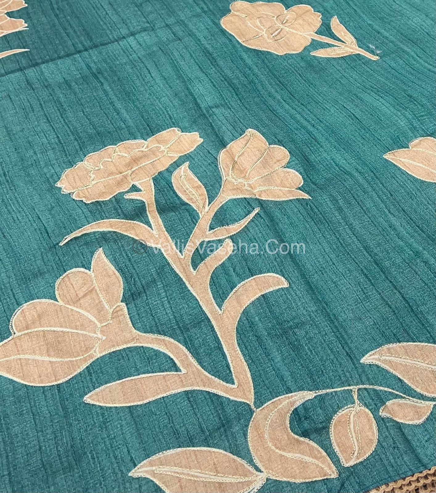 Semi Raw Silk with embroidery work - VVSRS001