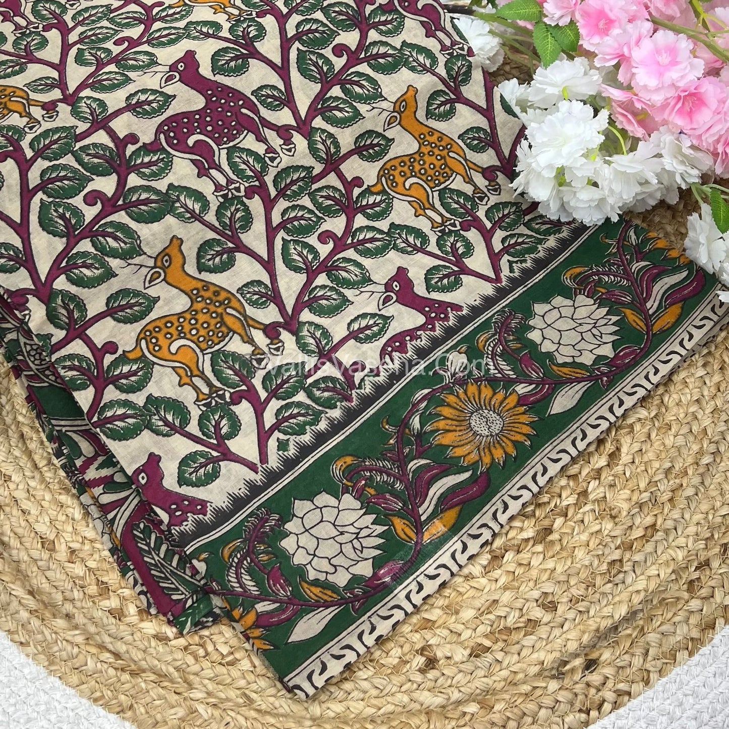 Pure Kalamkari Cotton Saree - VVPKC002