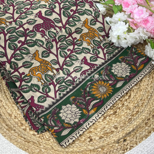 Pure Kalamkari Cotton Saree - VVPKC002