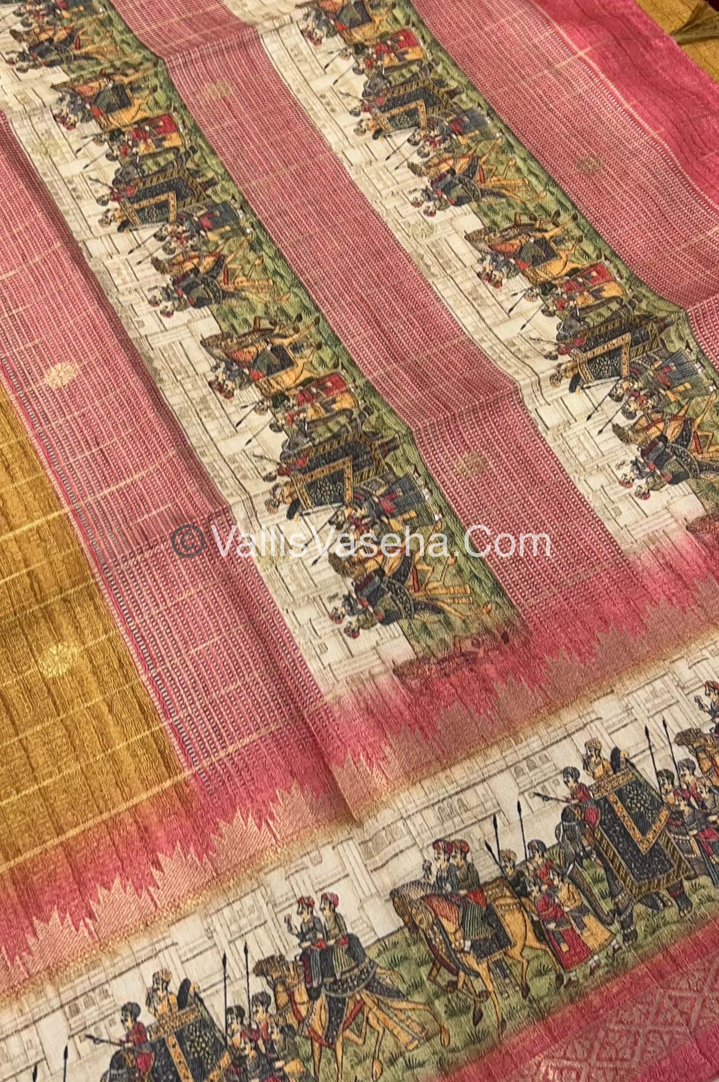 Semi Chanderi Saree - checks pattern - VVSCS004