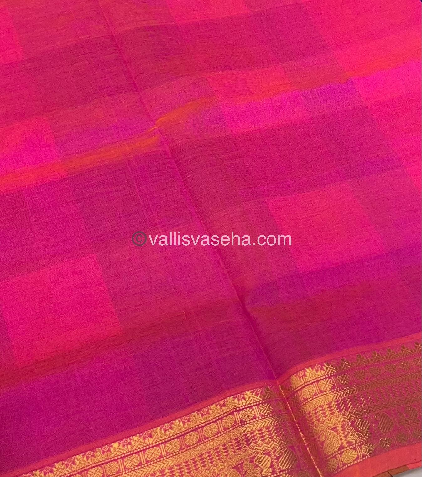 Pure Silk Cotton Saree - Pazhum Pazhamum Checks Design - VVPPSC01