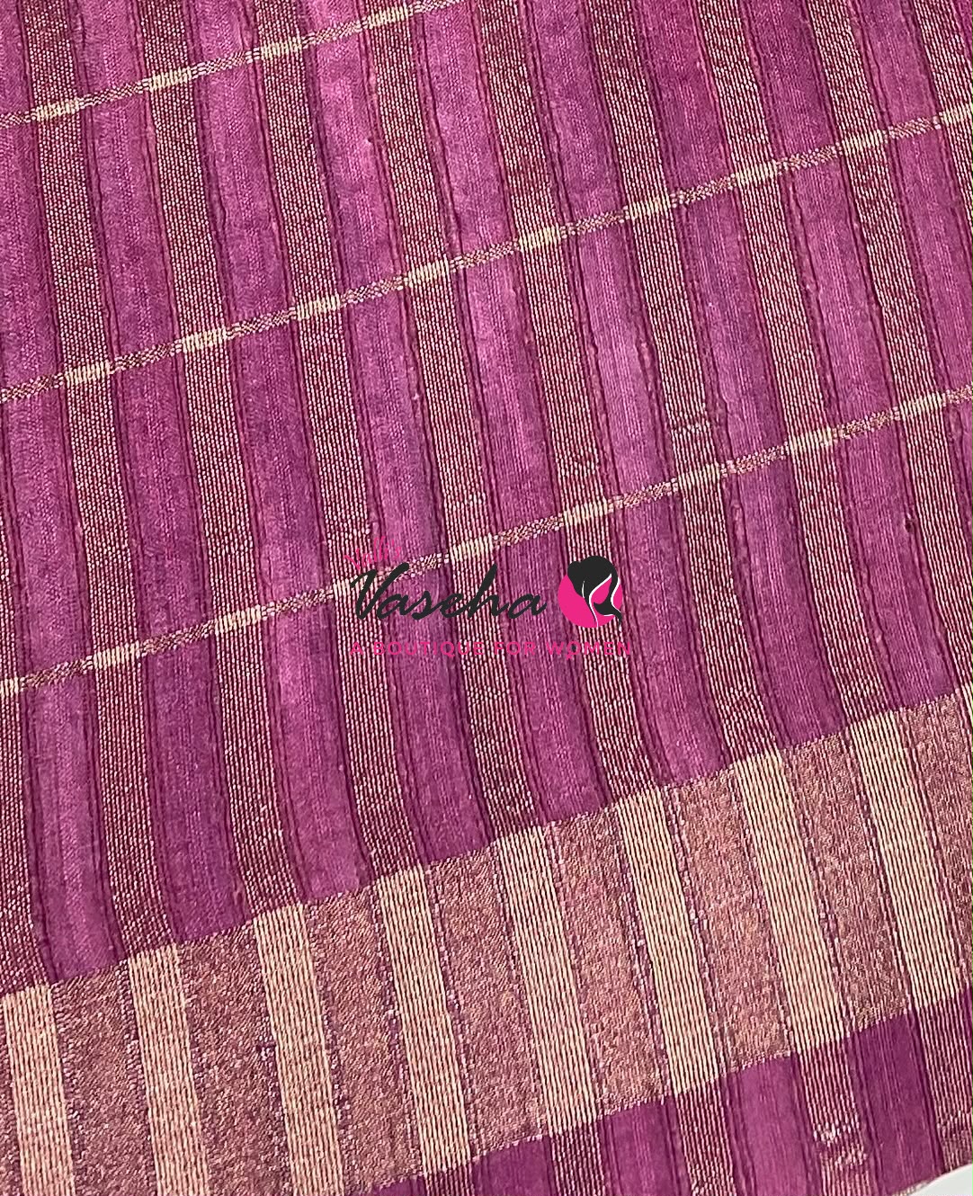 Semi Art Tussar Silk / Art Silk - Yellow & Purplish Wine - VVATS008