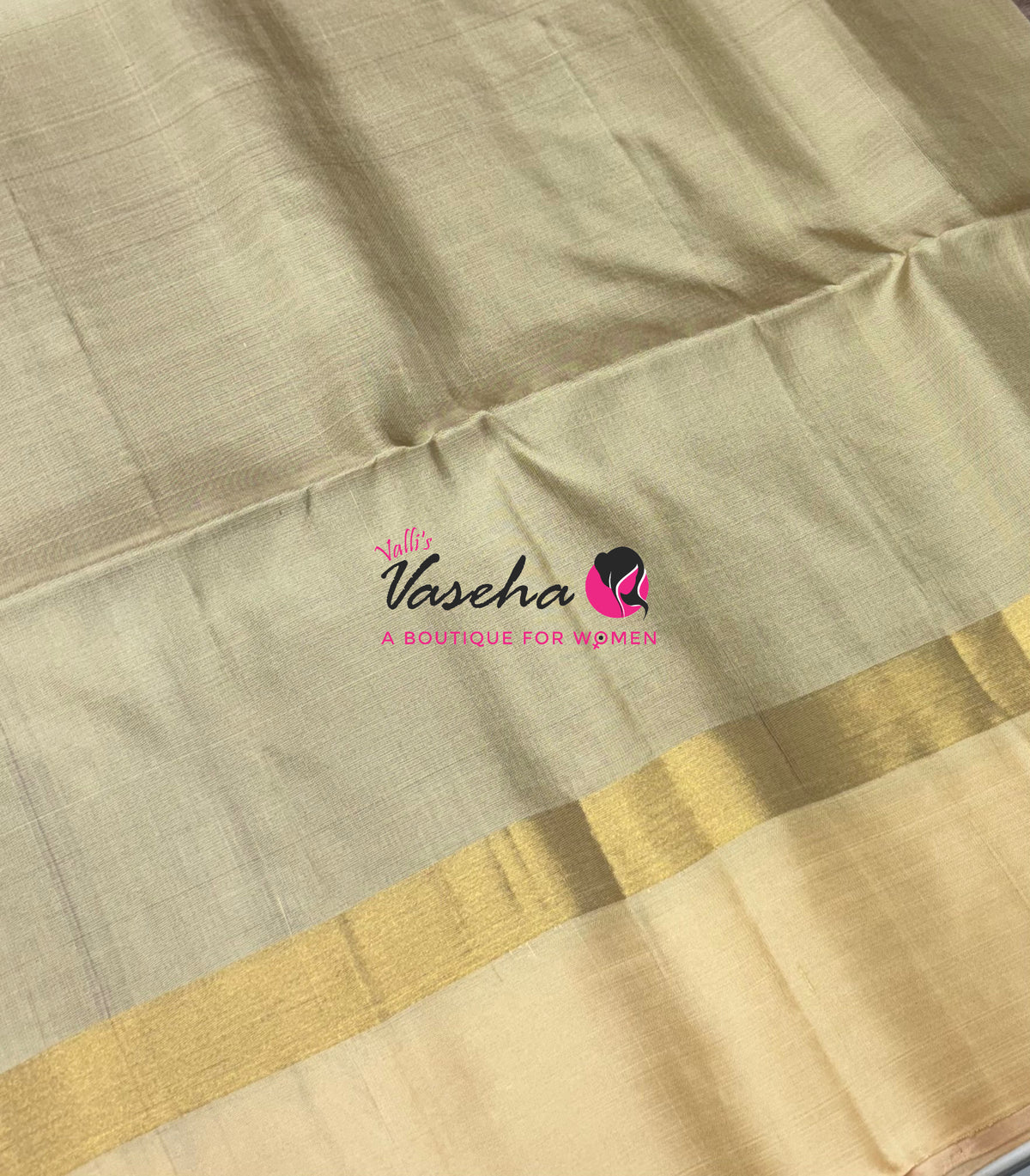 Pure Soft Silk Saree - Purple & Cream - VVPSS122