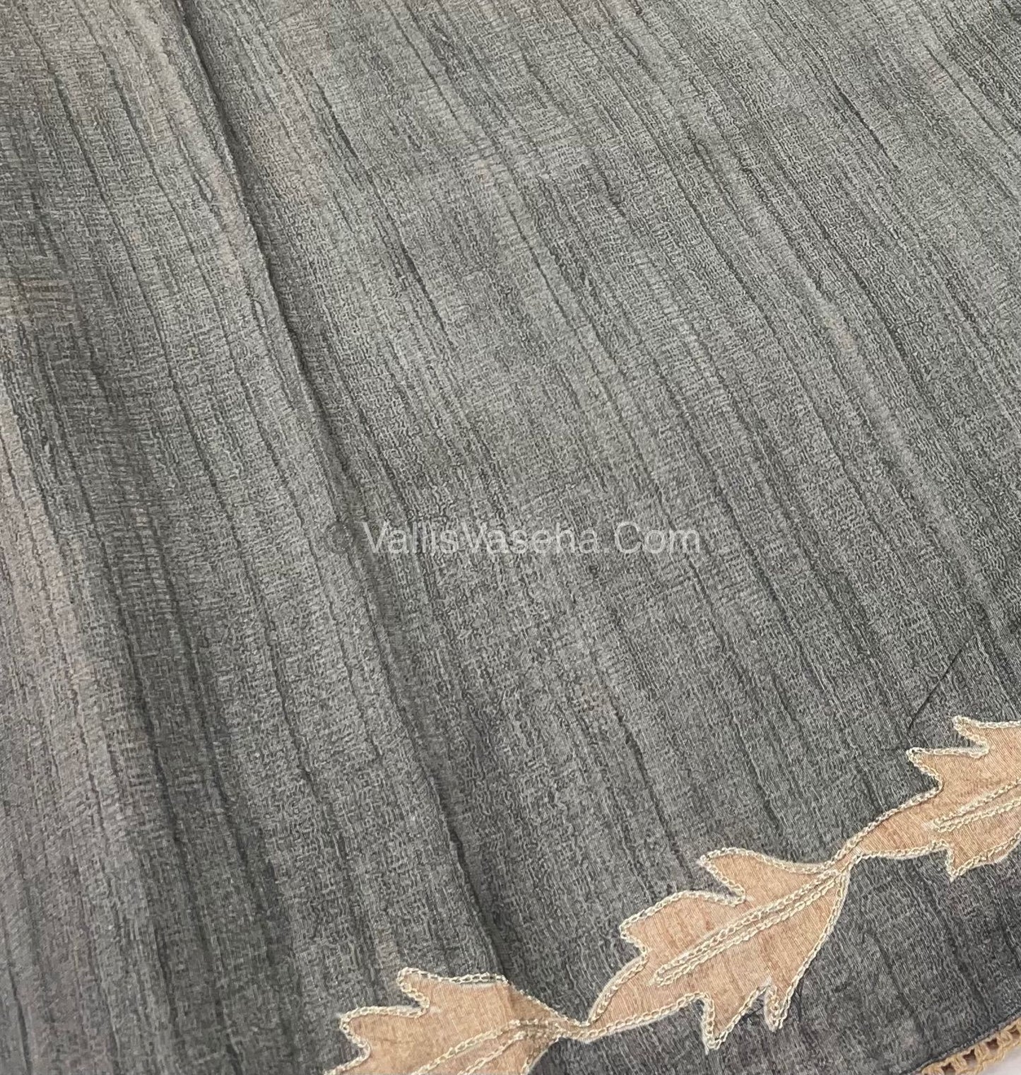 Semi Raw Silk with embroidery work - VVSRS001