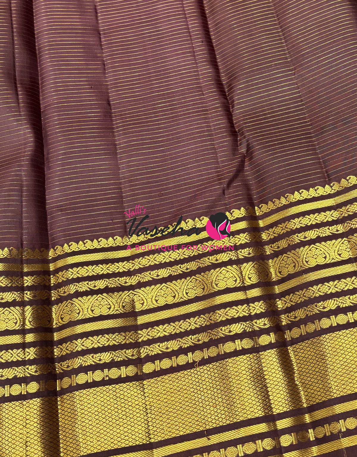 Pure Kanchipuram Silk Saree - Vairavoosi Design - Green & Brown Combo - VVPS014