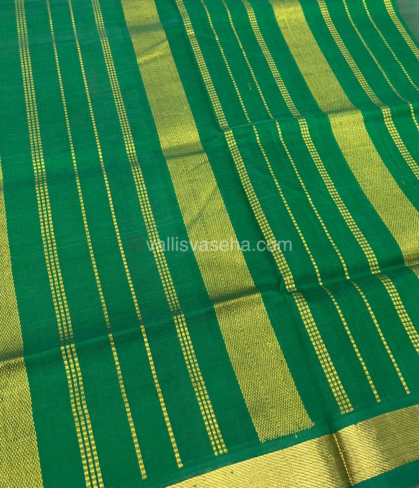 Pure Silk Cotton Sarees - Pink With Green - VVPSC003