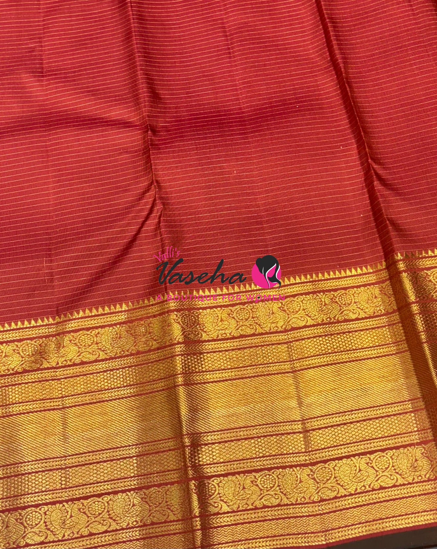 Pure Kanchipuram Silk Saree - Rust Orange Shade - VVPS040