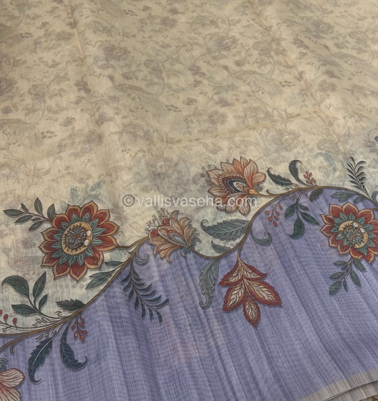 Semi Chanderi Saree - Digital Printed - VVSCD001