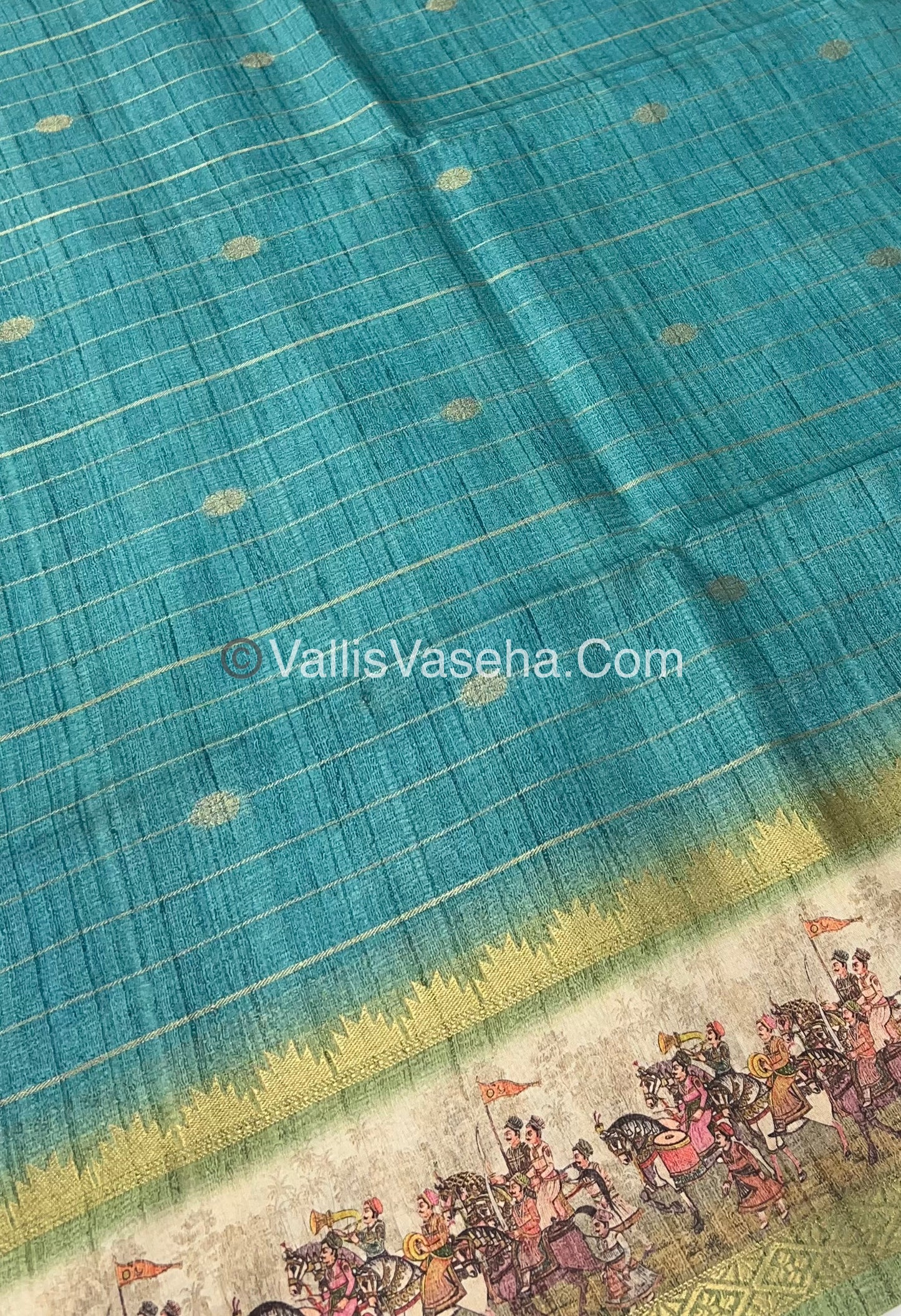 Semi Chanderi Saree - checks pattern - VVSCS004