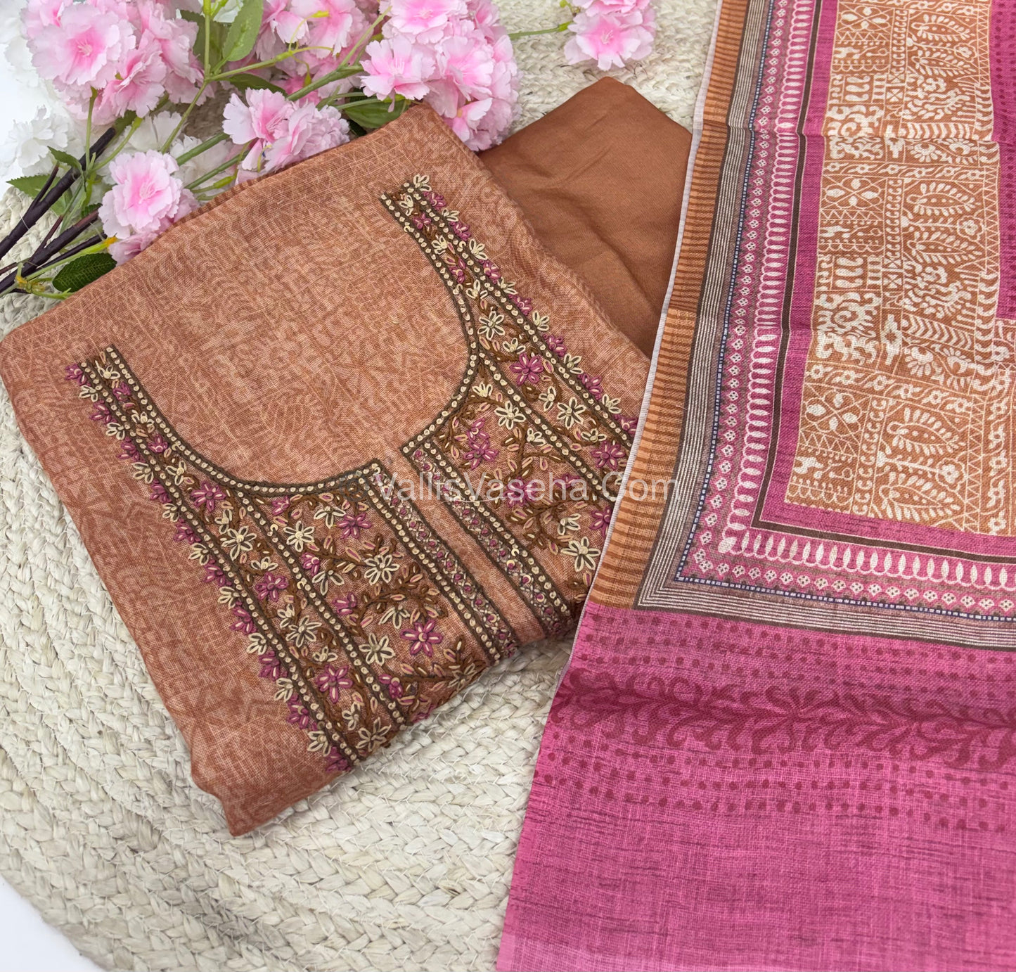 Tissue Linen Salwar Material | VVUSM016