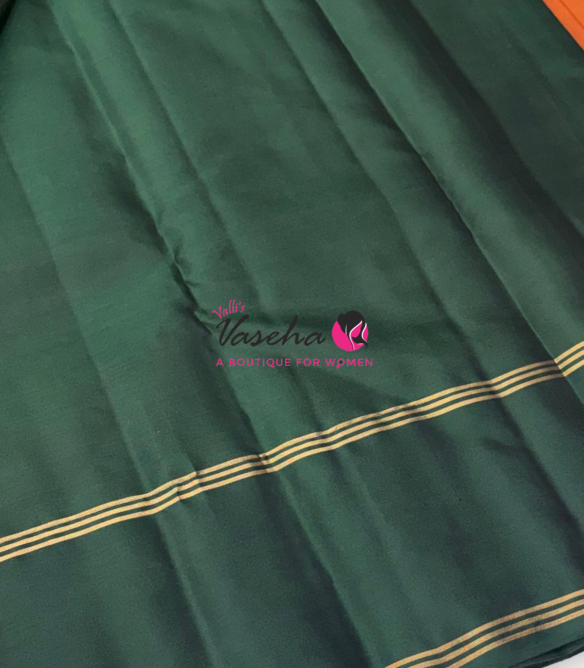 Half Mix - Pure Soft Silk Saree - Long Retta Petta Border with Butta - VVPSS105