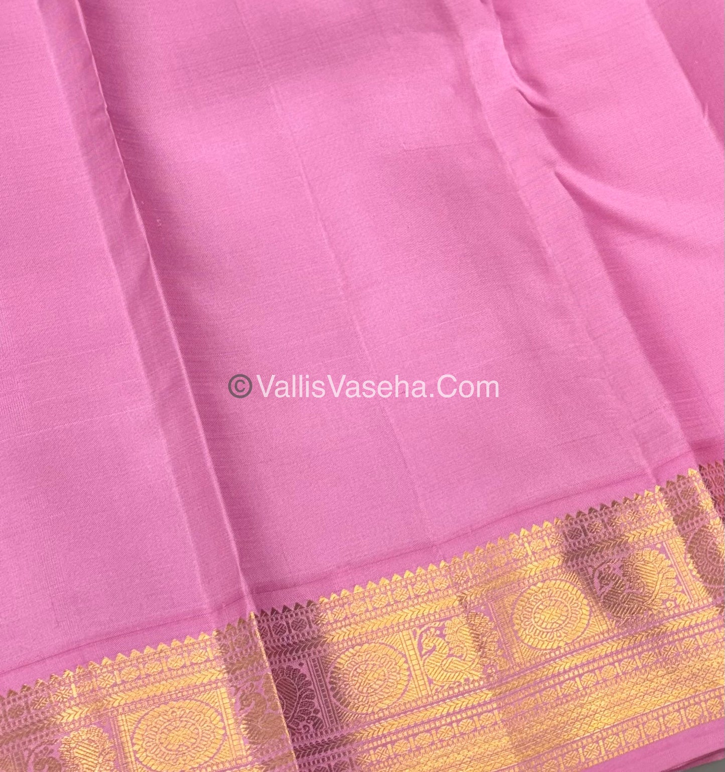 Pure Kanchipuram Silk Saree - Green With light Pink Shade - VVPS022
