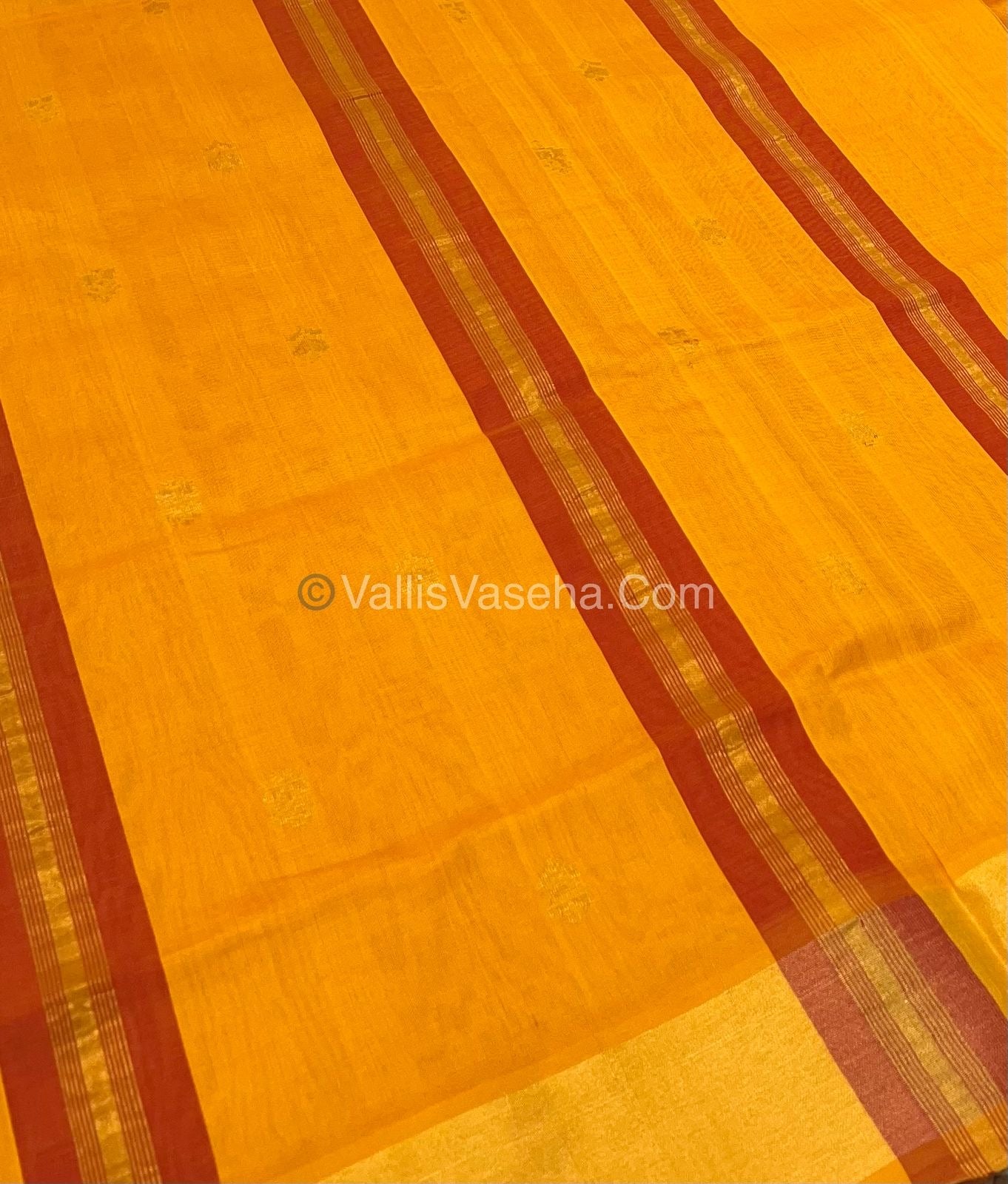 Semi Silk Cotton Saree - Red & Yellow Combo - VVSSC001
