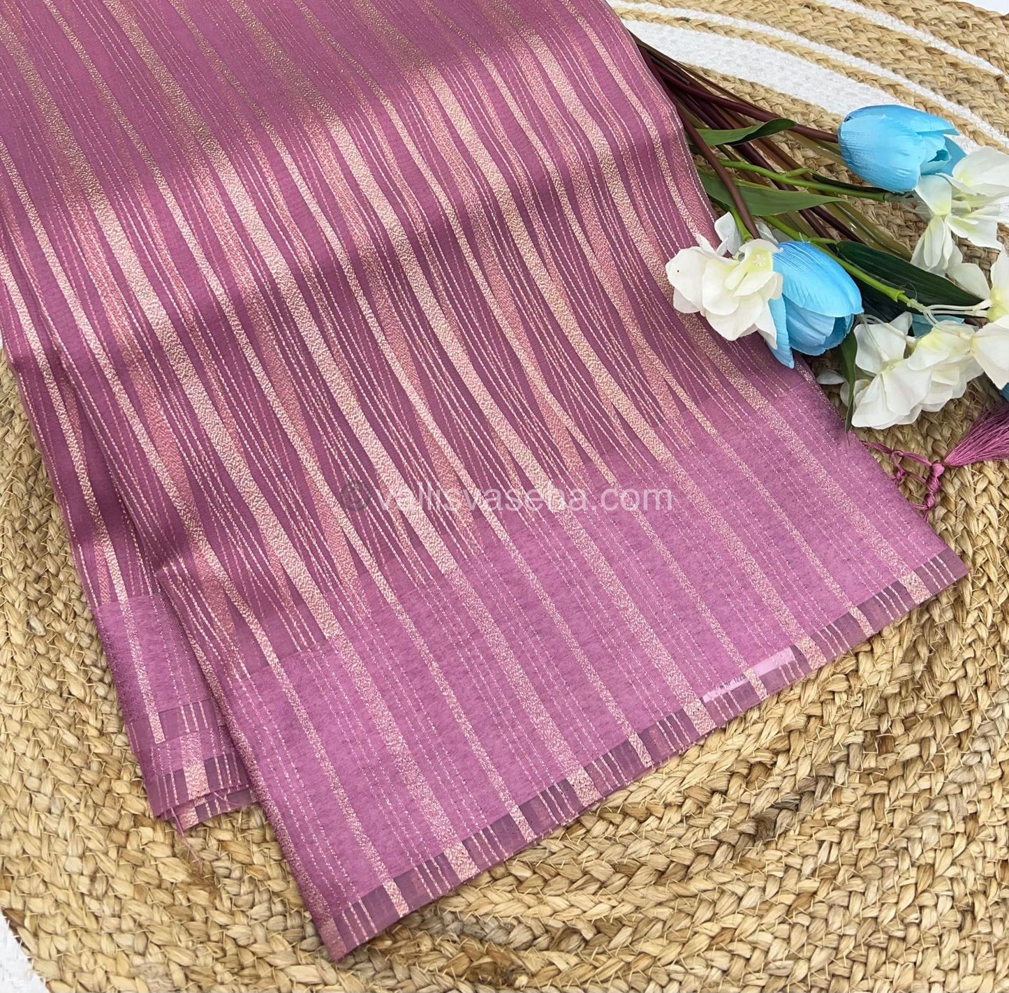 Organza Saree - Pinkish Purple (Light Onion Shade)- VVOS001