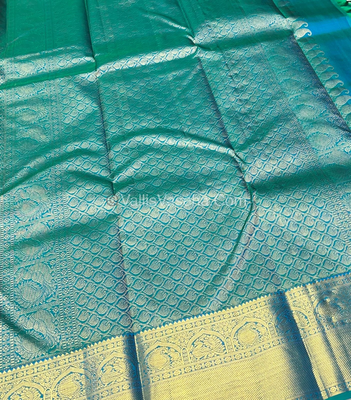 Pure Kanchipuram Silk Saree - Blue Shade - VVPS011