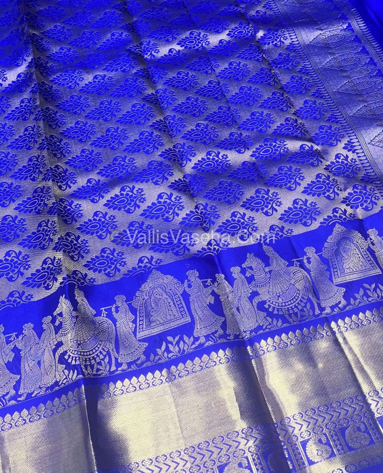 Pure Kanchipuram Silk Saree - Pallaku Design Border- Dark Purplish Wine shade - VVPS006