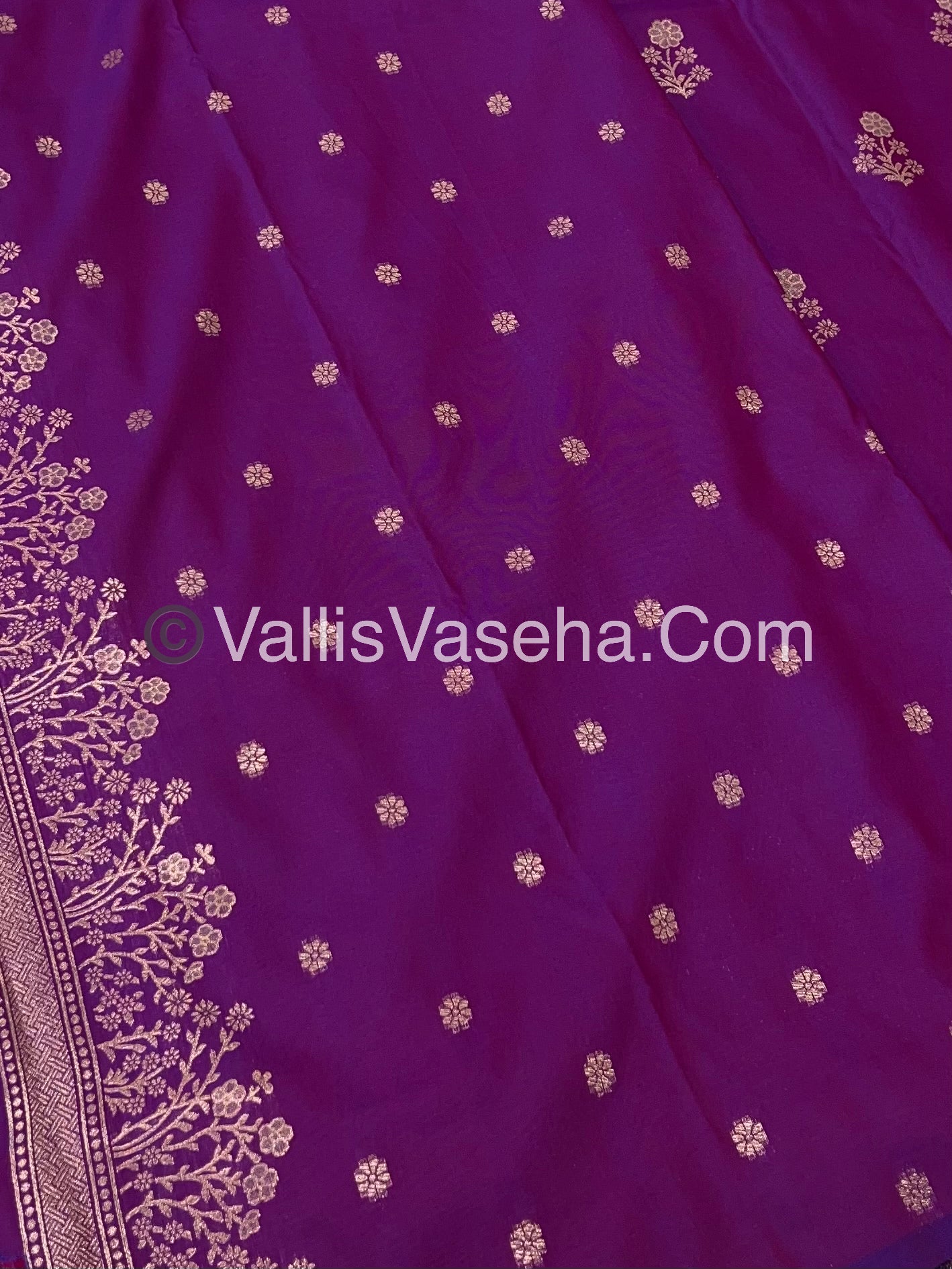 Semi Soft Silk with Border - Purplish Pink Shade -VVSSS013