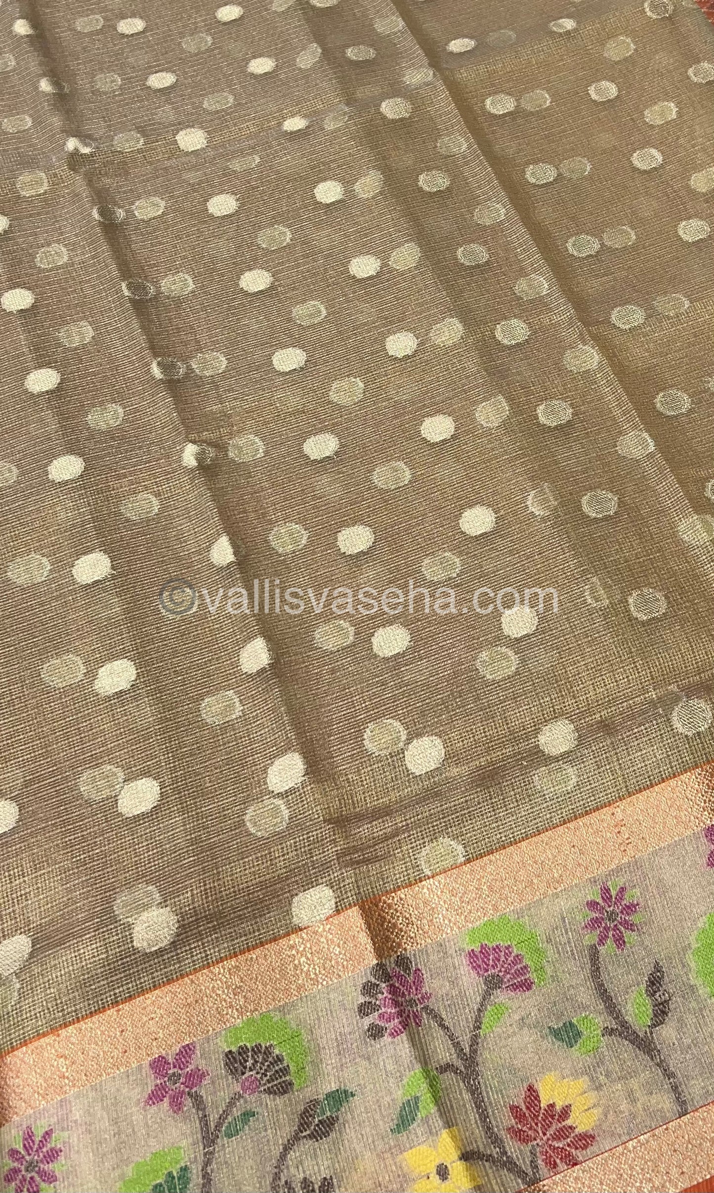 Kota Saree - Paithani Border - Chikki with orange shade- VVKPS001