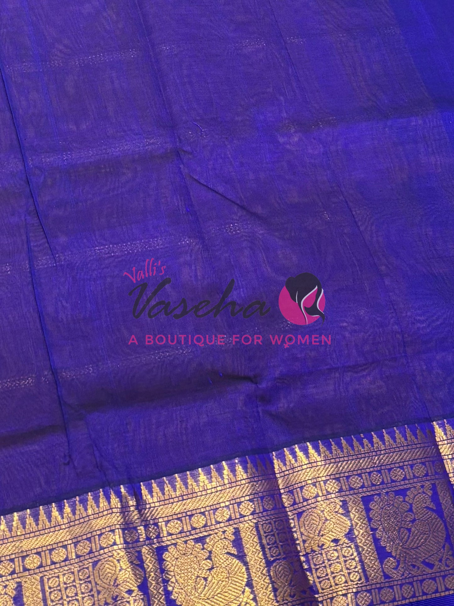 Pure Silk Cotton Saree - Mayil & Chakkaram Design - Shade of Mustard With Blue Shade -VVMC003