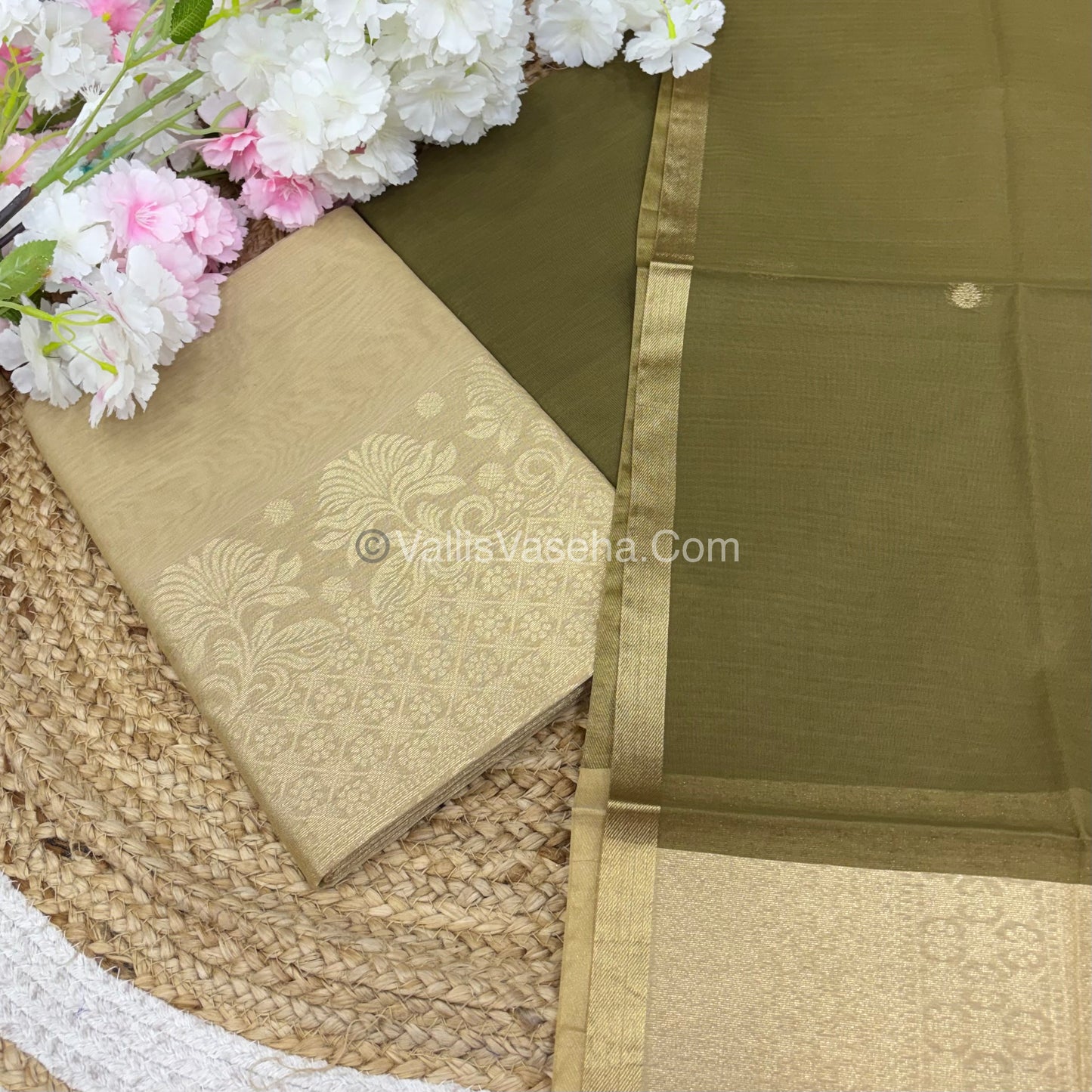 Unstitched Salwar Material -Silk Cotton - VVUSM006