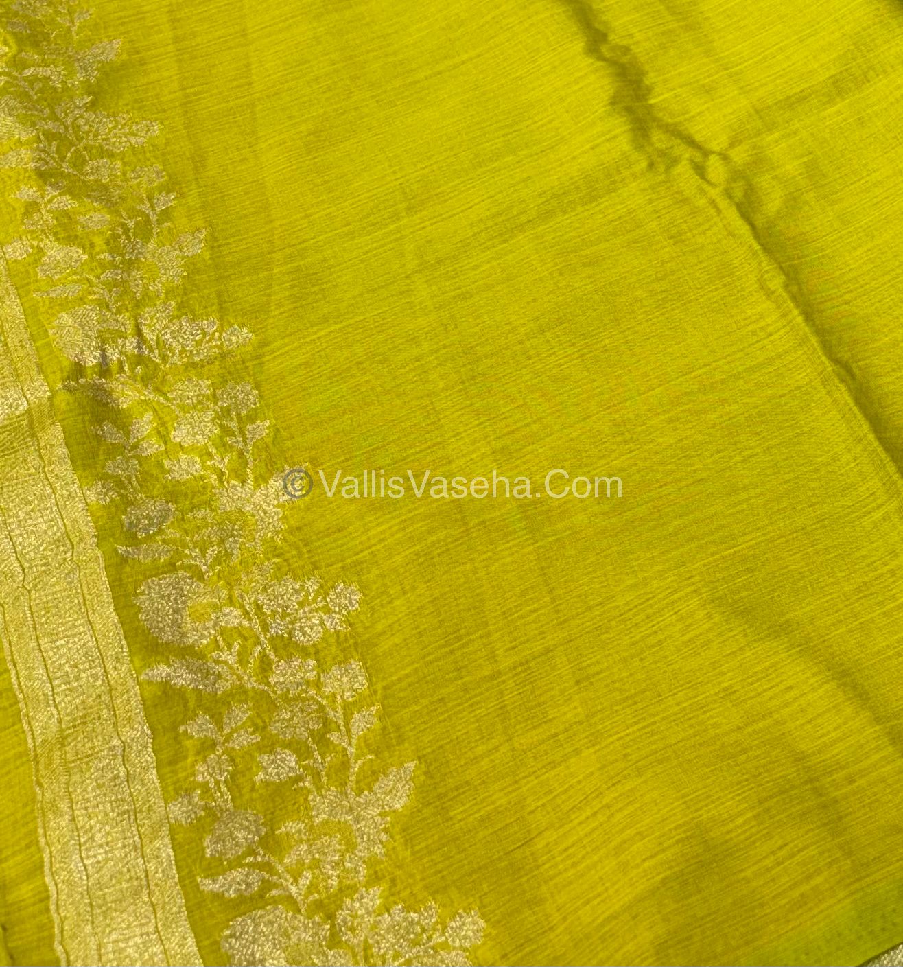 Banarasi - Heritage Silk - Semi Kathan Silk - Lemon Yellow Shade - VVBHS008